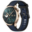 For Honor Watch 4 Pro 22mm Two Color Textured Silicone Watch Band(Midnight Blue+Black) - Watch Bands by PMC TechLife | Online Shopping South Africa | PMC TechLife