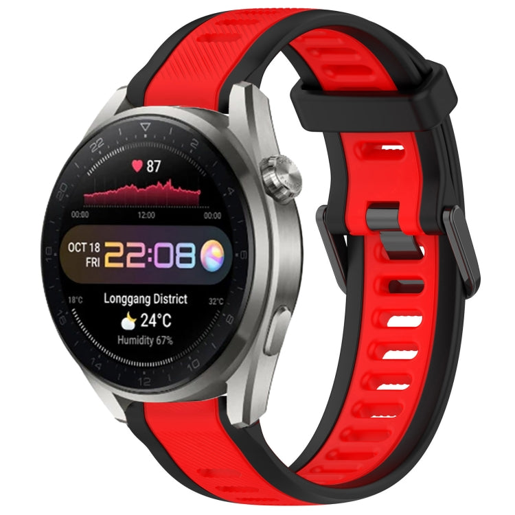 For Huawei Watch 3 Pro New 22mm Two Color Textured Silicone Watch Band(Red+Black) - Watch Bands by PMC TechLife | Online Shopping South Africa | PMC TechLife