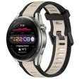 For Huawei Watch 3 Pro New 22mm Two Color Textured Silicone Watch Band(Starlight + Black) - Watch Bands by PMC TechLife | Online Shopping South Africa | PMC TechLife