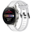 For Huawei Watch 3 Pro New 22mm Two Color Textured Silicone Watch Band(White+Grey) - Watch Bands by PMC TechLife | Online Shopping South Africa | PMC TechLife
