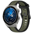 For Huawei Watch GT3 Pro 46mm 22mm Two Color Textured Silicone Watch Band(Green+Black) - Watch Bands by PMC TechLife | Online Shopping South Africa | PMC TechLife