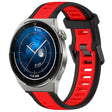 For Huawei Watch GT3 Pro 46mm 22mm Two Color Textured Silicone Watch Band(Red+Black) - Watch Bands by PMC TechLife | Online Shopping South Africa | PMC TechLife