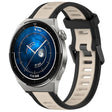 For Huawei Watch GT3 Pro 46mm 22mm Two Color Textured Silicone Watch Band(Starlight + Black) - Watch Bands by PMC TechLife | Online Shopping South Africa | PMC TechLife