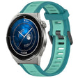 For Huawei Watch GT3 Pro 46mm 22mm Two Color Textured Silicone Watch Band(Teal) - Watch Bands by PMC TechLife | Online Shopping South Africa | PMC TechLife