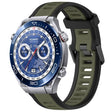 For Huawei Watch Ultimate 22mm Two Color Textured Silicone Watch Band(Green+Black) - Watch Bands by PMC TechLife | Online Shopping South Africa | PMC TechLife