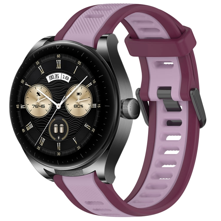 For Huawei Watch Buds 22mm Two Color Textured Silicone Watch Band(Purple) - free shipping - PMC TechLife - Order now!