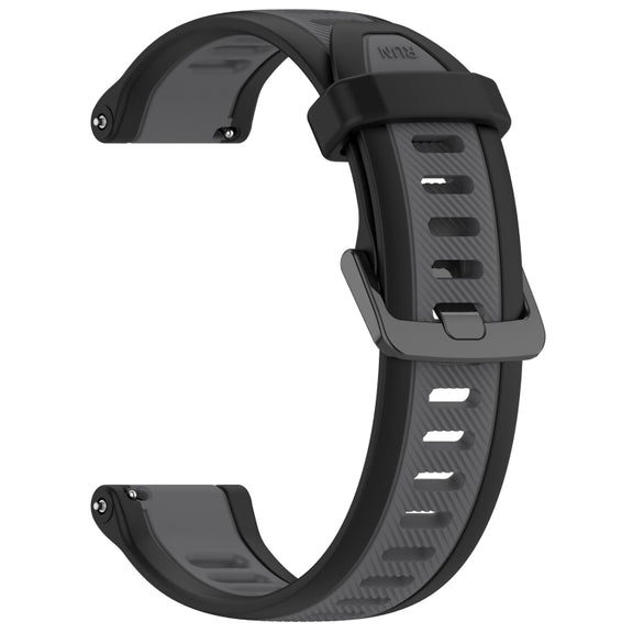 For Huawei Watch GT3 46mm 22mm Two Color Textured Silicone Watch Band(Grey+Black)