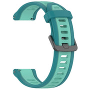 For Huawei Watch GT3 46mm 22mm Two Color Textured Silicone Watch Band(Teal)
