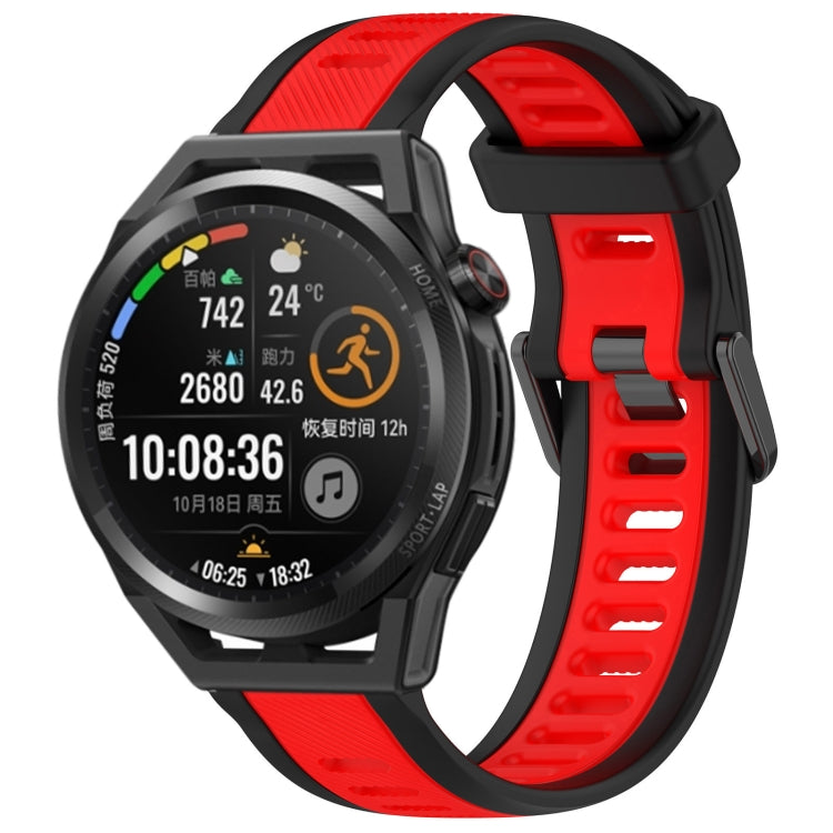 For Huawei Watch GT Runner 22mm Two Color Textured Silicone Watch Band(Red+Black) - Watch Bands by PMC TechLife | Online Shopping South Africa | PMC TechLife