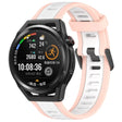 For Huawei Watch GT Runner 22mm Two Color Textured Silicone Watch Band(White+Pink) - Watch Bands by PMC TechLife | Online Shopping South Africa | PMC TechLife