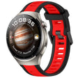 For Huawei Watch 4 22mm Two Color Textured Silicone Watch Band(Red+Black) - Watch Bands by PMC TechLife | Online Shopping South Africa | PMC TechLife