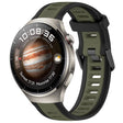 For Huawei Watch 4 Pro 22mm Two Color Textured Silicone Watch Band(Green+Black) - Watch Bands by PMC TechLife | Online Shopping South Africa | PMC TechLife