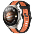 For Huawei Watch 4 Pro 22mm Two Color Textured Silicone Watch Band(Orange+Black) - Watch Bands by PMC TechLife | Online Shopping South Africa | PMC TechLife