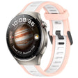 For Huawei Watch 4 Pro 22mm Two Color Textured Silicone Watch Band(White+Pink) - Watch Bands by PMC TechLife | Online Shopping South Africa | PMC TechLife
