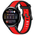For Huawei Watch 3 22mm Two Color Textured Silicone Watch Band(Red+Black) - Watch Bands by PMC TechLife | Online Shopping South Africa | PMC TechLife