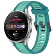 For Huawei Watch 3 Pro 22mm Two Color Textured Silicone Watch Band(Teal) - Watch Bands by PMC TechLife | Online Shopping South Africa | PMC TechLife