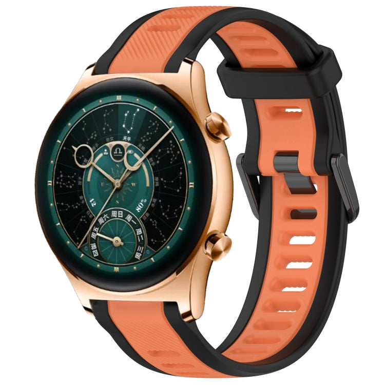 For Honor Watch  GS 4 22mm Two Color Textured Silicone Watch Band(Orange+Black) - Watch Bands by PMC TechLife | Online Shopping South Africa | PMC TechLife