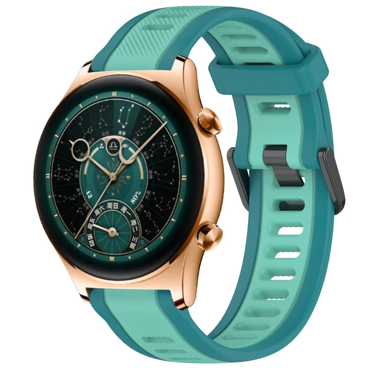 For Honor Watch  GS 4 22mm Two Color Textured Silicone Watch Band(Teal) - Watch Bands by PMC TechLife | Online Shopping South Africa | PMC TechLife