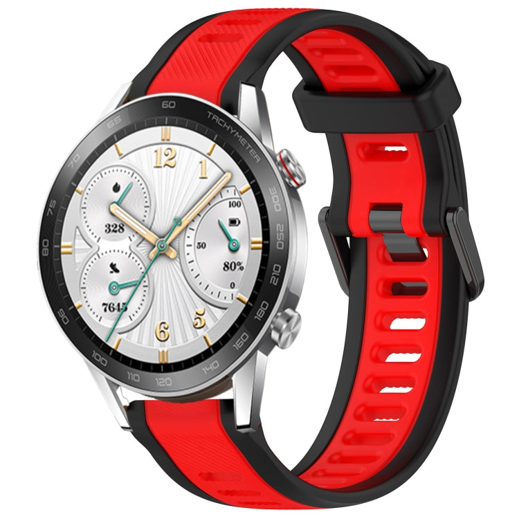 For Honor Watch GS 3i 22mm Two Color Textured Silicone Watch Band(Red+Black) - Watch Bands by PMC TechLife | Online Shopping South Africa | PMC TechLife