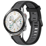 For Honor Watch GS 3i 22mm Two Color Textured Silicone Watch Band(Grey+Black)