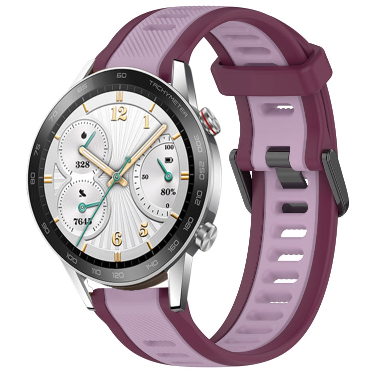 For Honor Watch GS 3i 22mm Two Color Textured Silicone Watch Band(Purple) - Watch Bands by PMC TechLife | Online Shopping South Africa | PMC TechLife