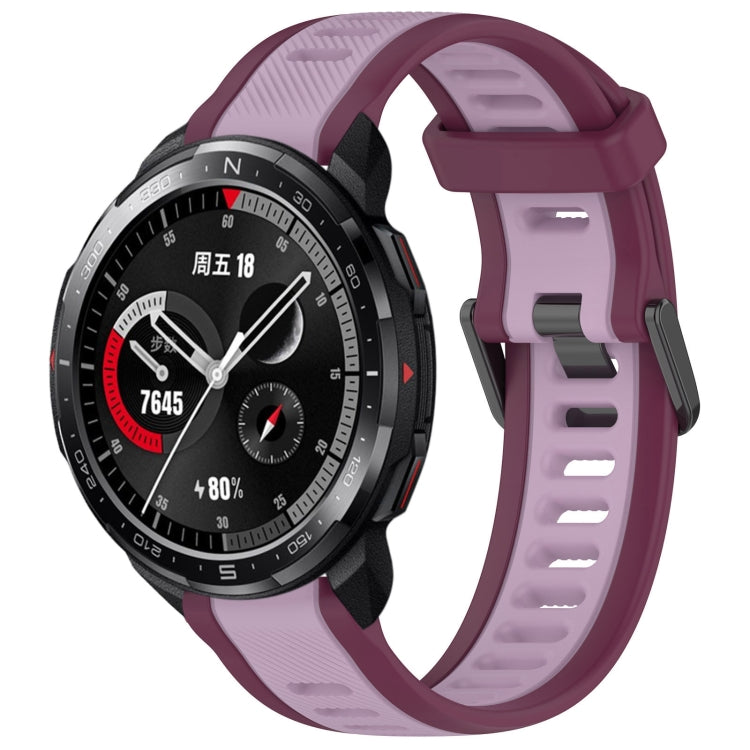 For Honor Watch GS Pro 22mm Two Color Textured Silicone Watch Band(Purple) - Watch Bands by PMC TechLife | Online Shopping South Africa | PMC TechLife