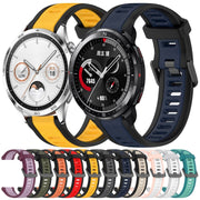 For Huawei Watch GT3 46mm 22mm Two Color Textured Silicone Watch Band(Grey+Black)