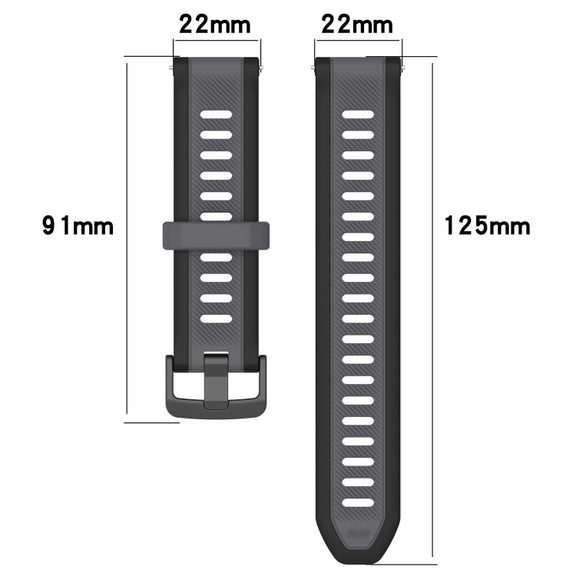 For Huawei Watch GT3 46mm 22mm Two Color Textured Silicone Watch Band(Grey+Black)
