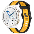 For Huawei Watch GT3 Pro 43mm 20mm Two Color Textured Silicone Watch Band(Yellow+Black) - Watch Bands by PMC TechLife | Online Shopping South Africa | PMC TechLife