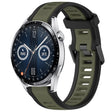 For Huawei Watch GT3 42mm 20mm Two Color Textured Silicone Watch Band(Green+Black) - free shipping - PMC TechLife - Order now!