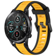 For Honor MagicWatch2 42mm 20mm Two Color Textured Silicone Watch Band(Yellow+Black) - Watch Bands by PMC TechLife | Online Shopping South Africa | PMC TechLife