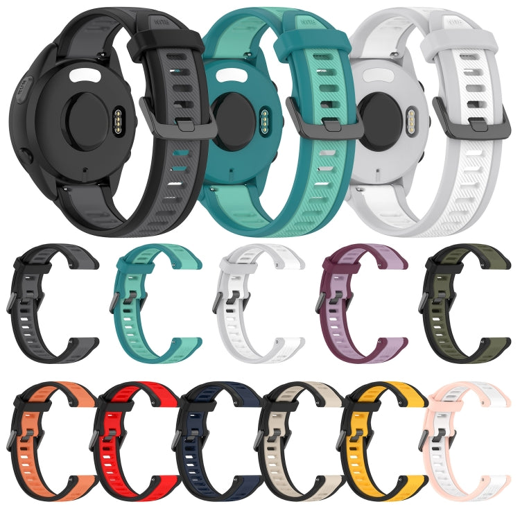 For Huawei Watch GT3 Pro 43mm 20mm Two Color Textured Silicone Watch Band(Yellow+Black)