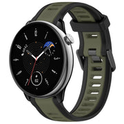 For Amazfit GTR Mini 20mm Two-Color Textured Silicone Watch Band(Green+Black)