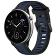 For Amazfit GTR Mini 20mm Two-Color Textured Silicone Watch Band(Midnight Blue+Black) - Watch Bands by PMC TechLife | Online Shopping South Africa | PMC TechLife
