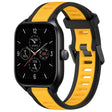 For Amazfit GTS 4 20mm Two-Color Textured Silicone Watch Band(Yellow+Black) - free shipping - PMC TechLife - Order now!