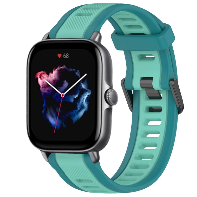 For Amazfit GTS 3 20mm Two-Color Textured Silicone Watch Band(Water Duck) - Watch Bands by PMC TechLife | Online Shopping South Africa | PMC TechLife