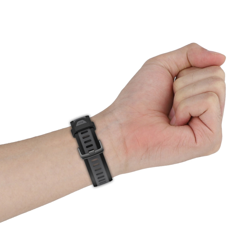 For Amazfit Bip 3 Pro 20mm Two-Color Textured Silicone Watch Band(Yellow+Black) - Watch Bands by PMC TechLife | Online Shopping South Africa | PMC TechLife