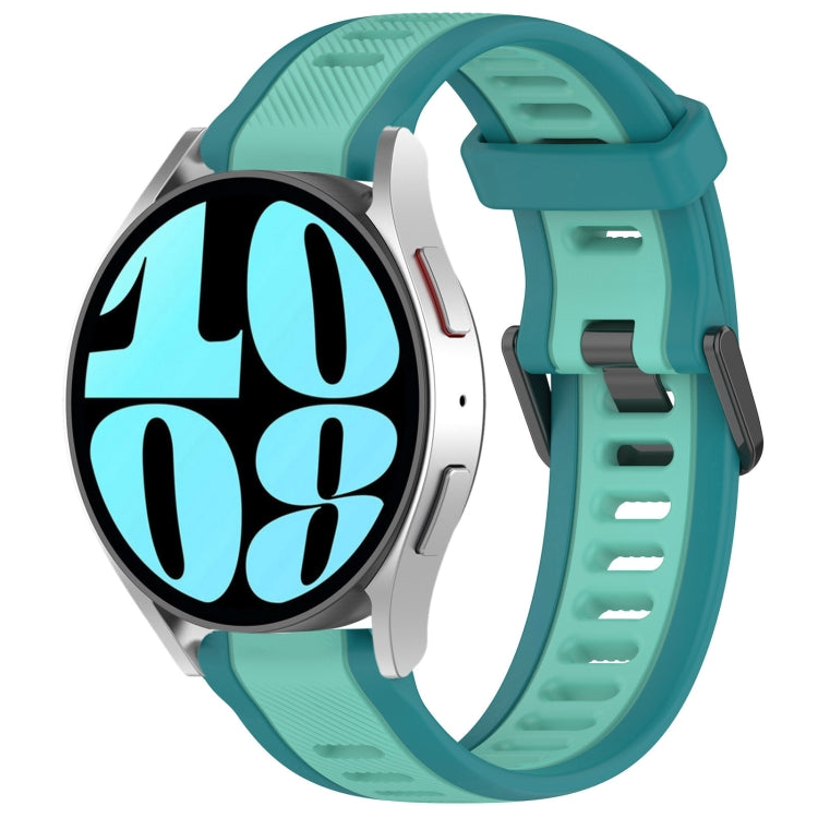 For Samsung Galaxy Watch 6 44mm 20mm Two Color Textured Silicone Watch Band(Teal) - free shipping - PMC TechLife - Order now!