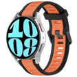 For Samsung Galaxy Watch 6 40mm 20mm Two Color Textured Silicone Watch Band(Orange+Black) - Watch Bands by PMC TechLife | Online Shopping South Africa | PMC TechLife