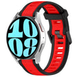 For Samsung Galaxy Watch 6 40mm 20mm Two Color Textured Silicone Watch Band(Red+Black) - Watch Bands by PMC TechLife | Online Shopping South Africa | PMC TechLife