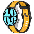 For Samsung Galaxy Watch 6 40mm 20mm Two Color Textured Silicone Watch Band(Yellow+Black) - Watch Bands by PMC TechLife | Online Shopping South Africa | PMC TechLife