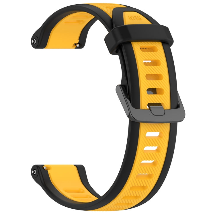 For Samsung Galaxy Watch 6 40mm 20mm Two Color Textured Silicone Watch Band(Yellow+Black)