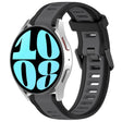 For Samsung Galaxy Watch 6 40mm 20mm Two Color Textured Silicone Watch Band(Grey+Black) - Watch Bands by PMC TechLife | Online Shopping South Africa | PMC TechLife