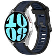 For Samsung Galaxy Watch 6 40mm 20mm Two Color Textured Silicone Watch Band(Midnight Blue+Black) - Watch Bands by PMC TechLife | Online Shopping South Africa | PMC TechLife