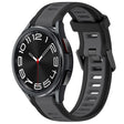 For Samsung Galaxy Watch 6 Classic 47mm 20mm Two Color Textured Silicone Watch Band(Grey+Black) - Watch Bands by PMC TechLife | Online Shopping South Africa | PMC TechLife