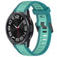 For Samsung Galaxy Watch 6 Classic 47mm 20mm Two Color Textured Silicone Watch Band(Teal) - Watch Bands by PMC TechLife | Online Shopping South Africa | PMC TechLife