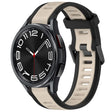 For Samsung Galaxy Watch 6 Classic 43mm 20mm Two Color Textured Silicone Watch Band(Starlight + Black) - Watch Bands by PMC TechLife | Online Shopping South Africa | PMC TechLife