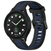 For Samsung Galaxy watch 5 Pro Golf Edition 20mm Two Color Textured Silicone Watch Band(Midnight Blue+Black)
