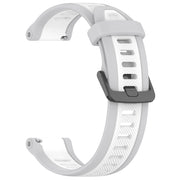 For Samsung Galaxy watch 5 Pro Golf Edition 20mm Two Color Textured Silicone Watch Band(White+Grey)