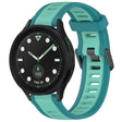 For Samsung Galaxy watch 5 Pro Golf Edition 20mm Two Color Textured Silicone Watch Band(Teal) - Watch Bands by PMC TechLife | Online Shopping South Africa | PMC TechLife
